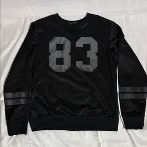 American Stitch Black Crewneck Sweater with Gray Number 83